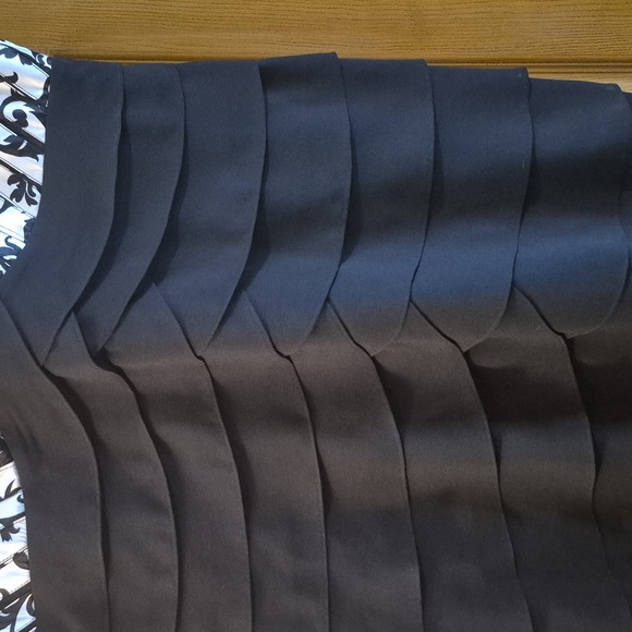 Dressbarn Monochrome Sleeveless Dress Black And White Layering Design Lined 14W - Picture 3 of 13